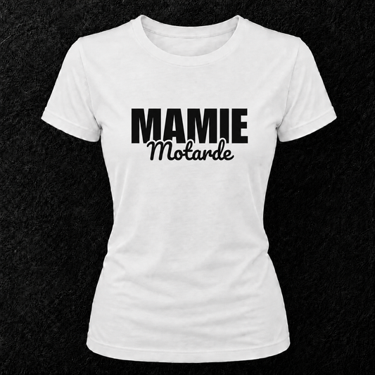 T-shirt blanc " Mamie motarde "