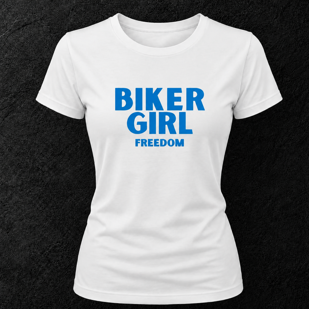 T-shirt blanc " Biker girl freedom "