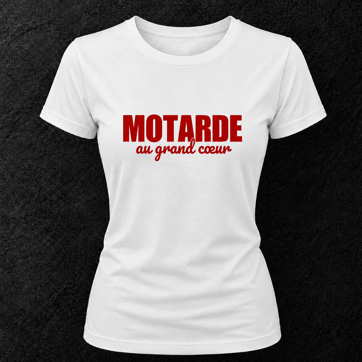T-shirt blanc " Motarde au grand cœur "