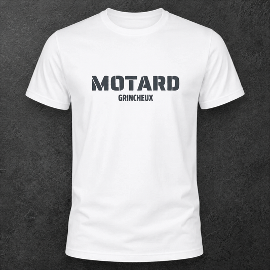T-shirt blanc " Motard grincheux "