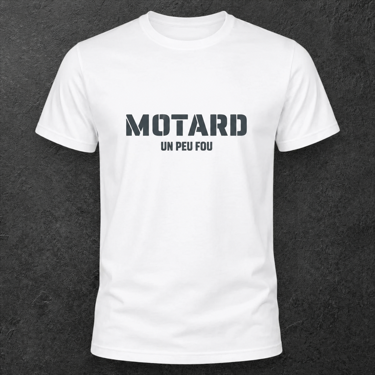 T-shirt blanc " Motard un peu flou "