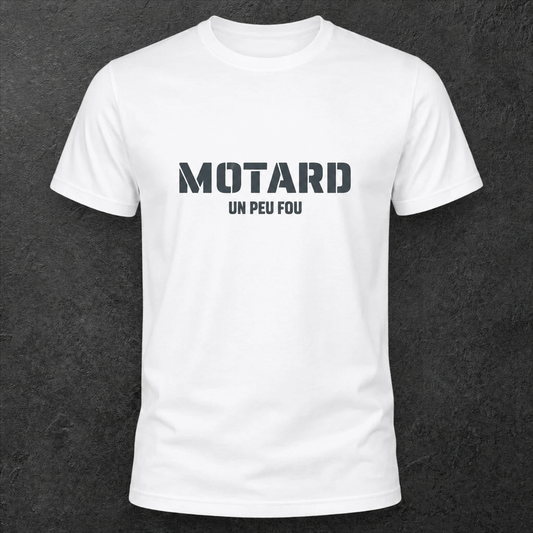 T-shirt blanc " Motard un peu flou "