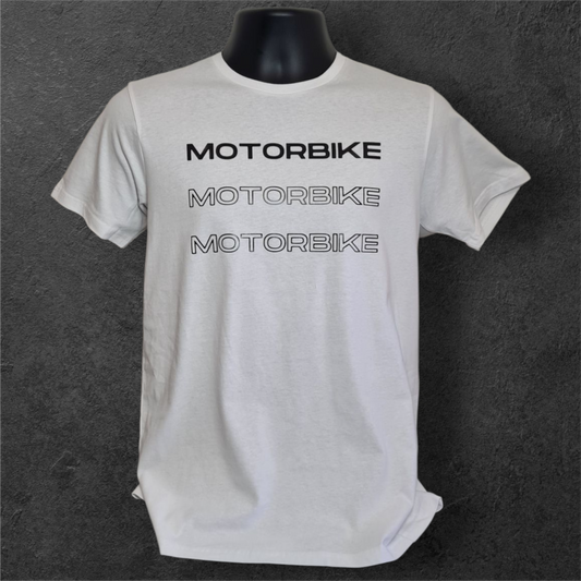 T-shirt blanc à manche courte " Motorbike "