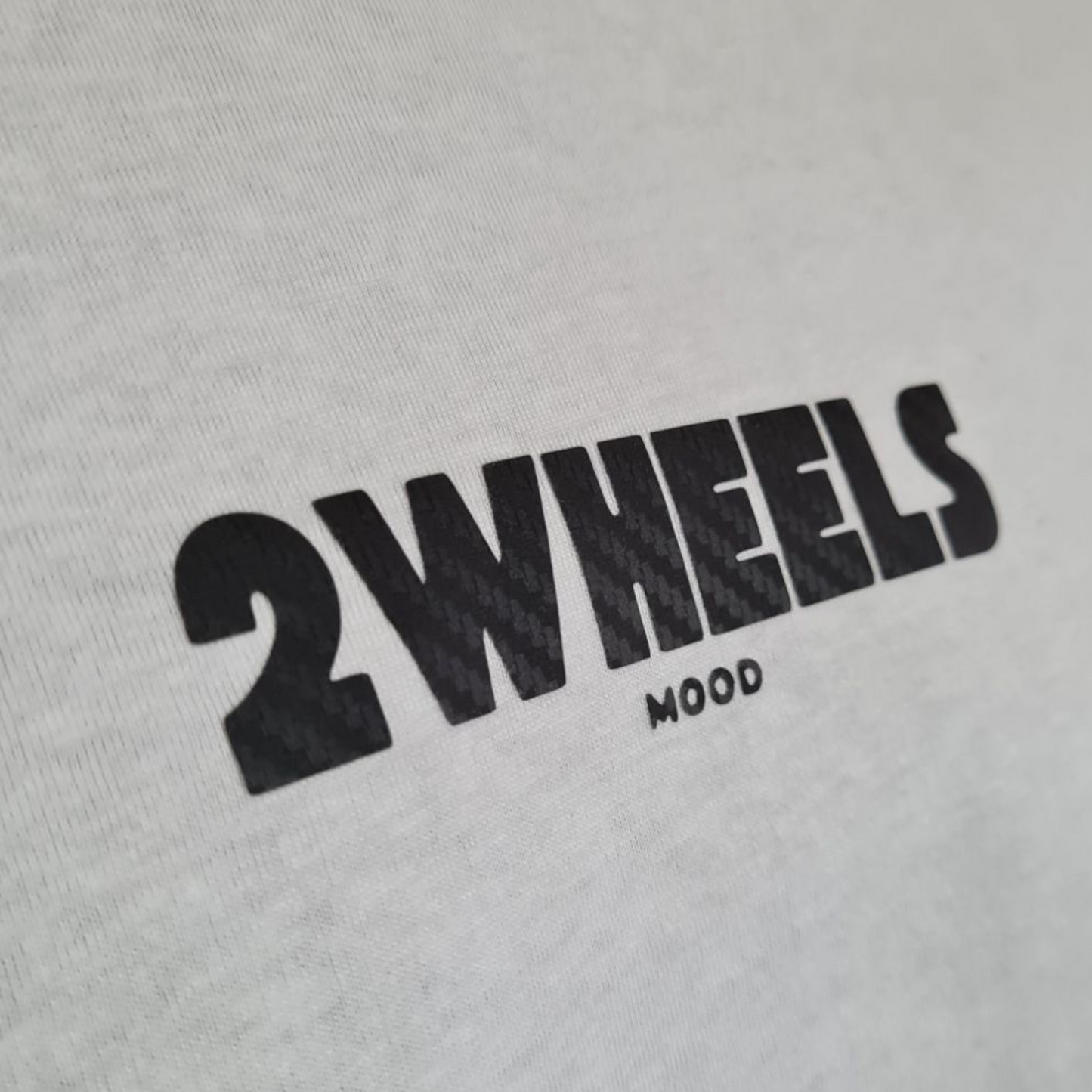 T-shirt blanc à manche courte homme " 2wheels mood " carbone pour motard