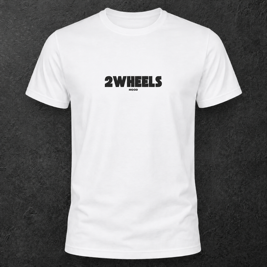 T-shirt blanc " 2wheels mood " carbone