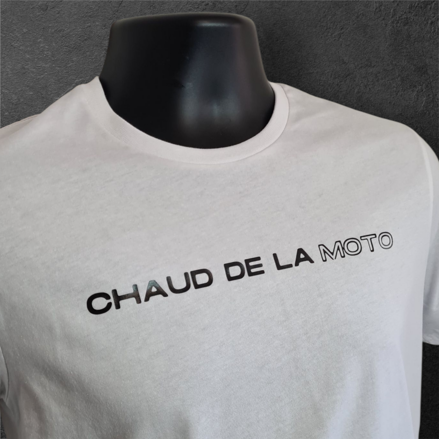 T-shirt blanc à manche courte homme " Chaud de la moto "