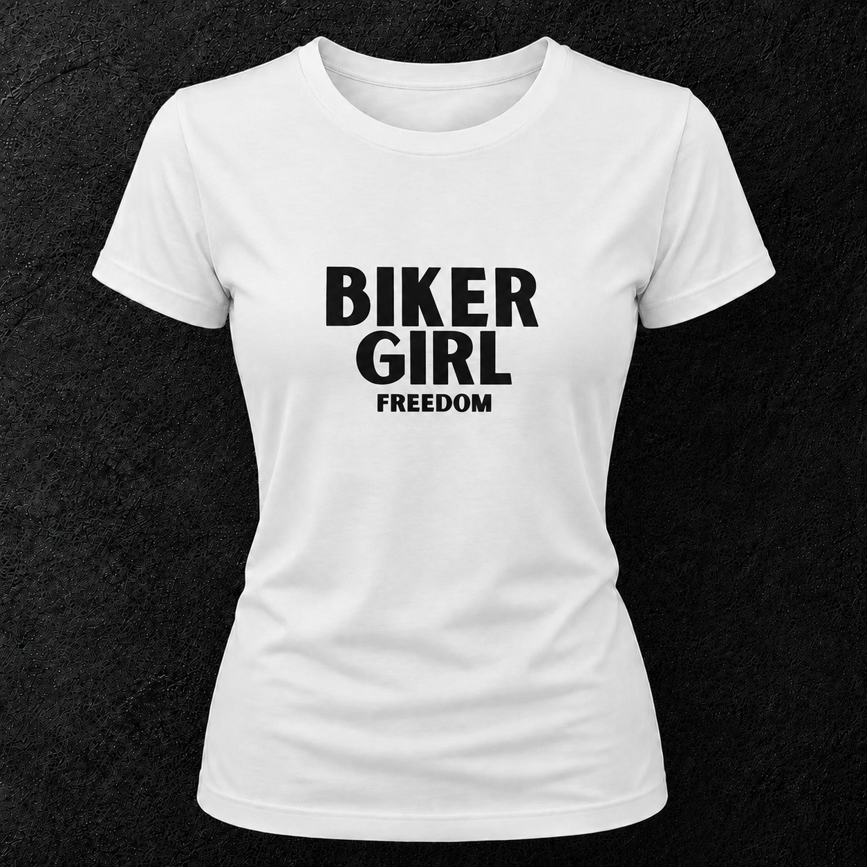T-shirt blanc " Biker girl freedom "