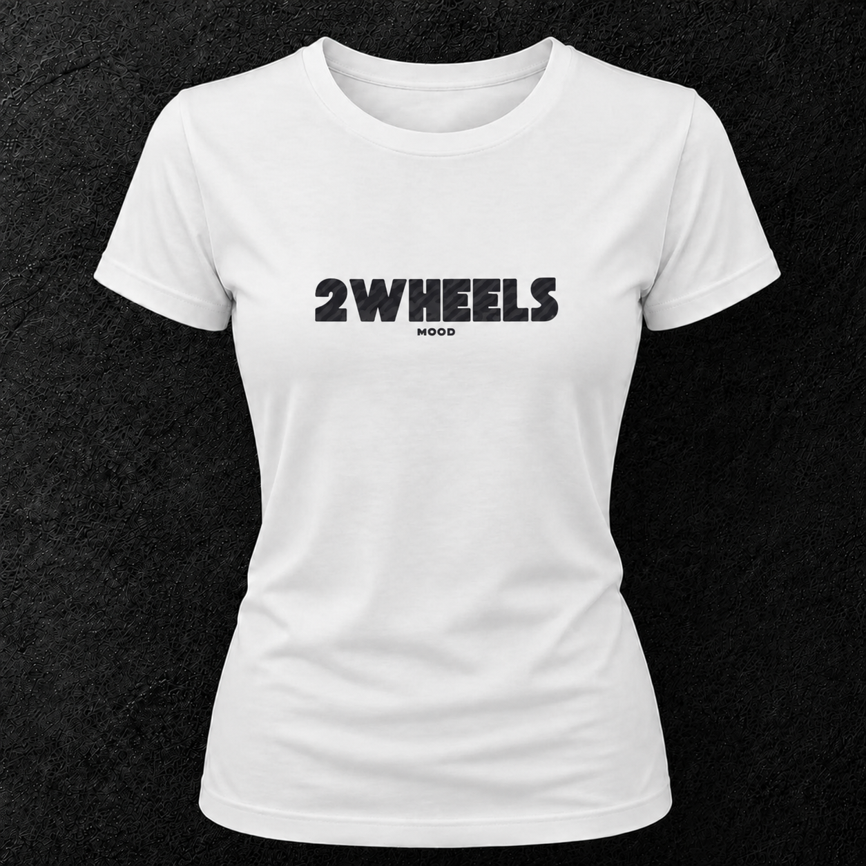 T-shirt blanc " 2wheels mood " carbone