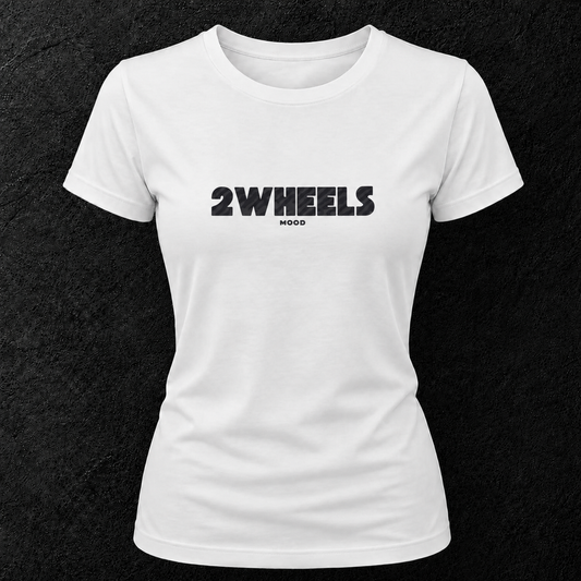 T-shirt blanc " 2wheels mood " carbone