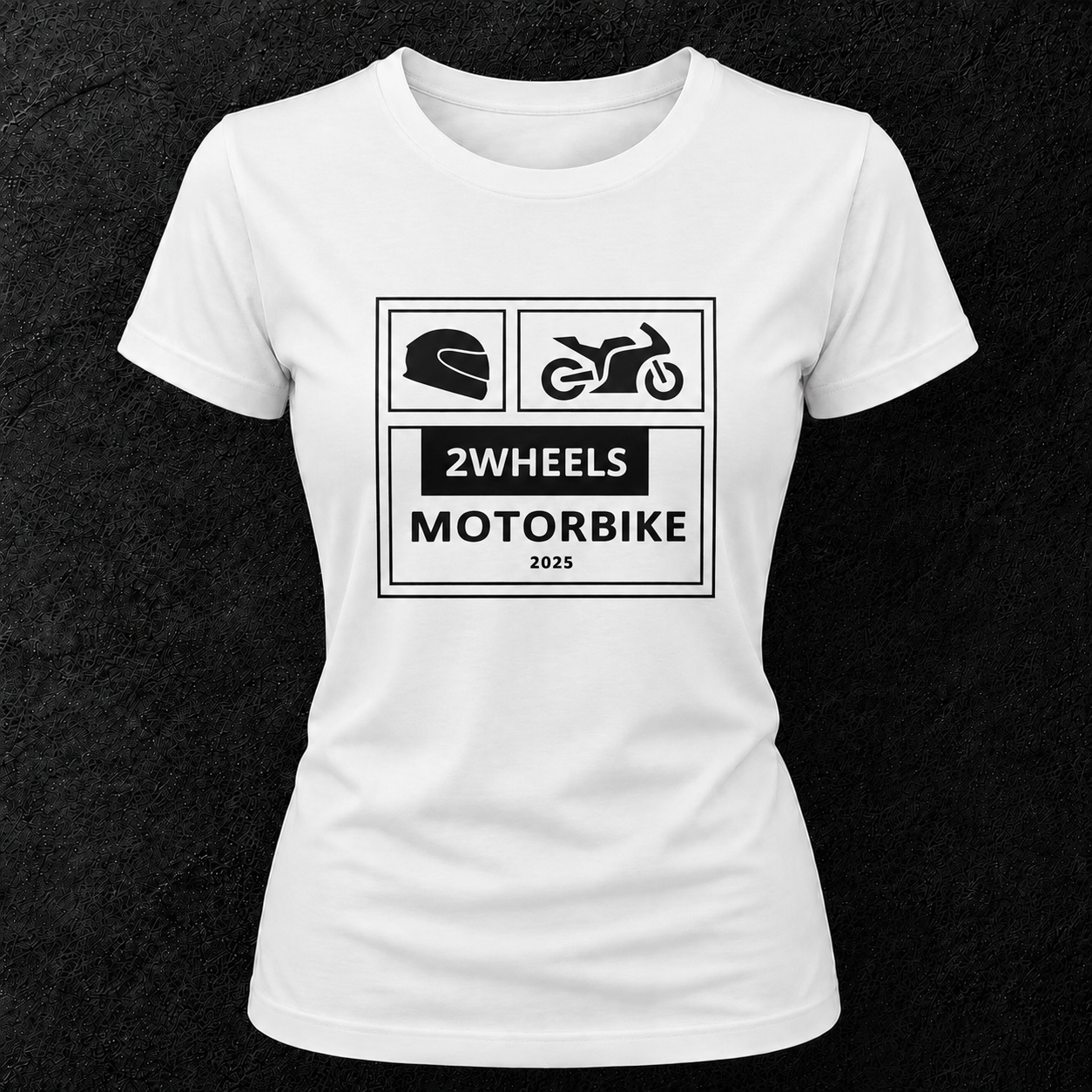 T-shirt blanc " 2wheels motorbike 2025 "