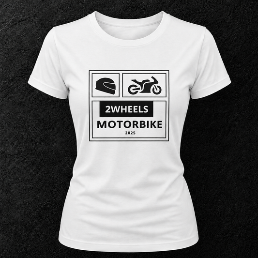 T-shirt blanc " 2wheels motorbike 2025 "