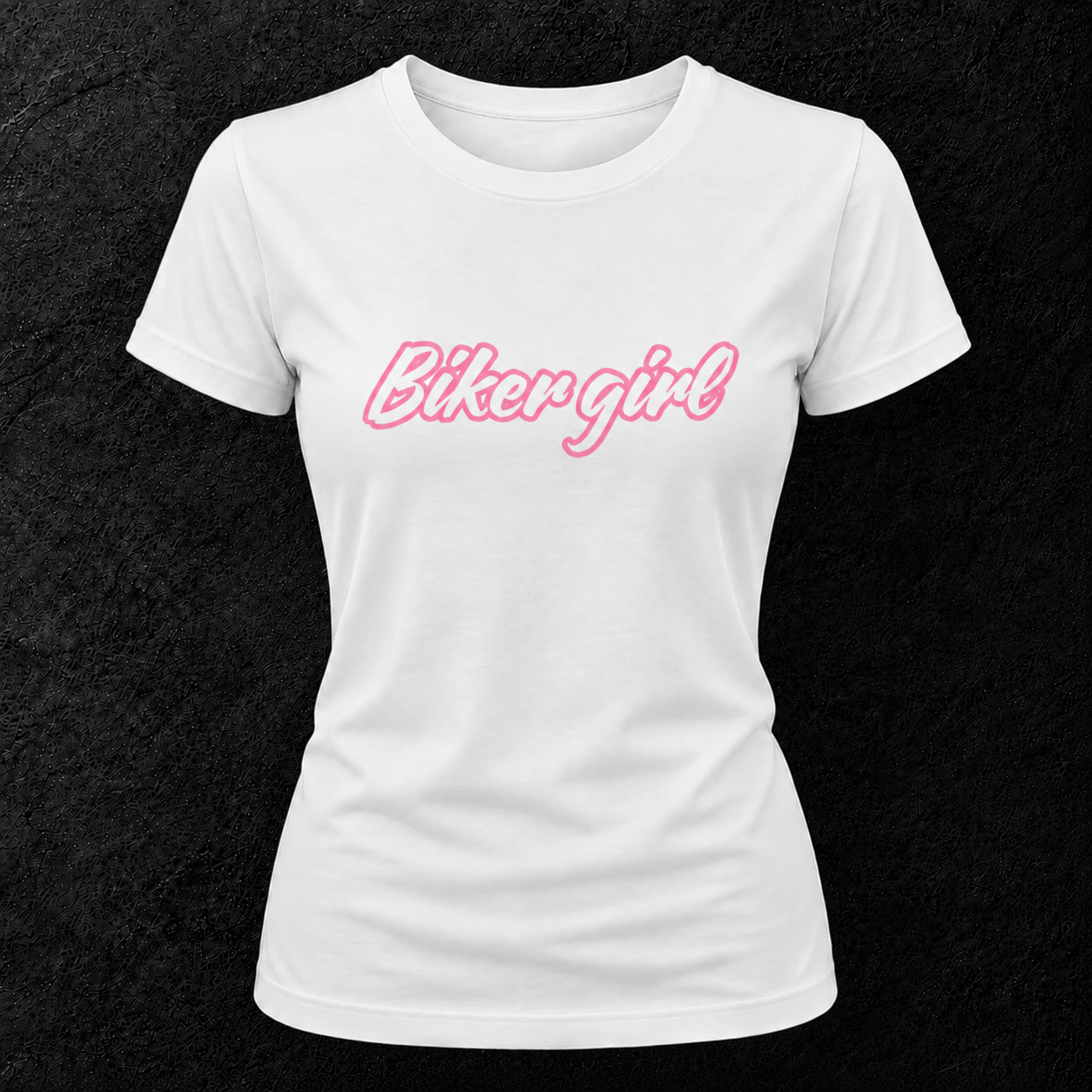 T-shirt blanc " Biker girl "