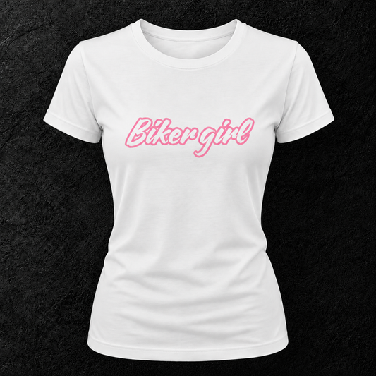 T-shirt blanc " Biker girl "