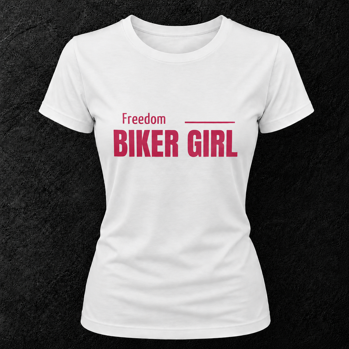 T-shirt blanc " Freedom Biker girl "