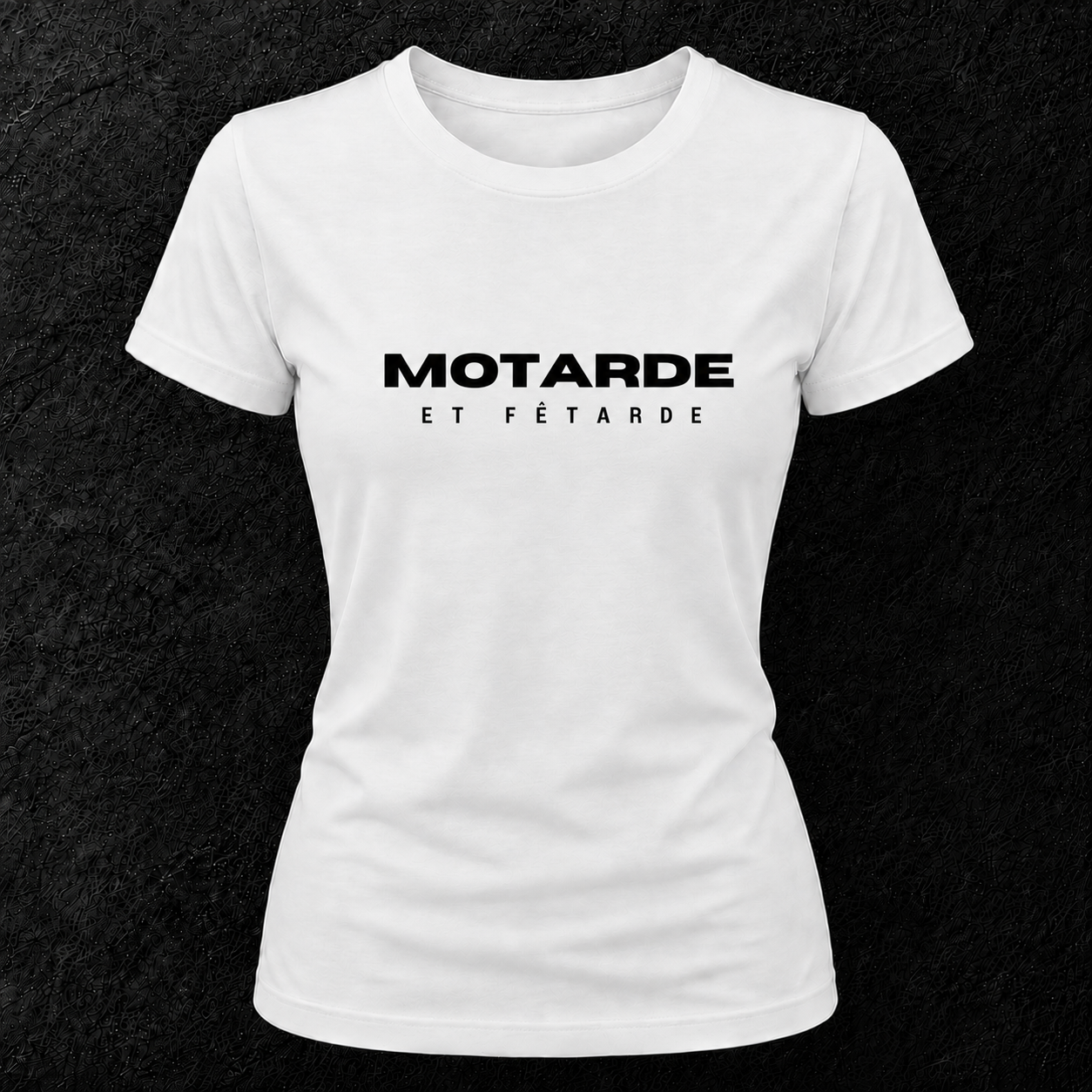 T-shirt blanc " Motarde et fêtarde "