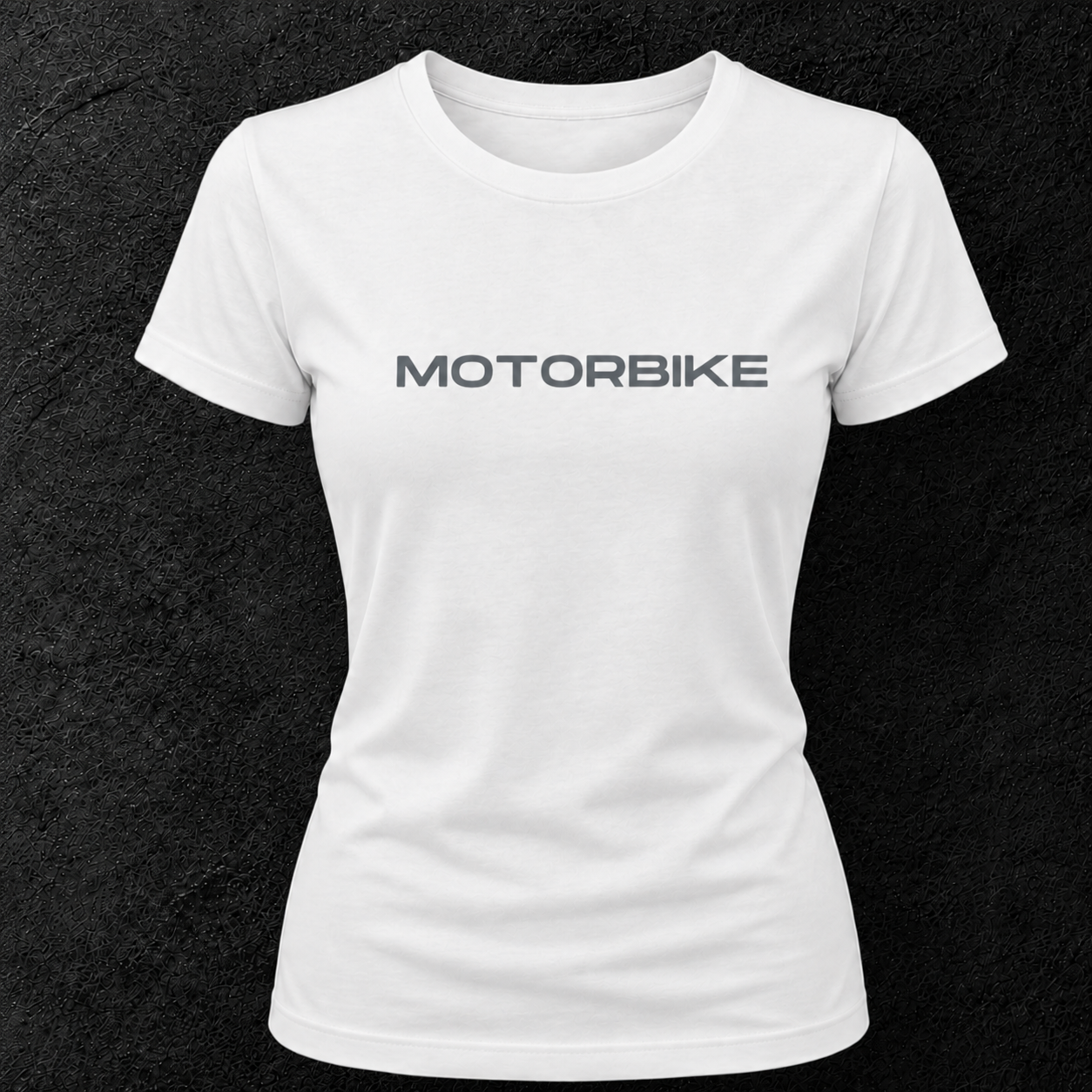 T-shirt blanc " Motorbike " gris velours