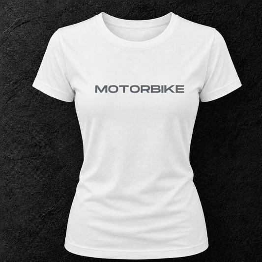 T-shirt blanc " Motorbike " gris velours
