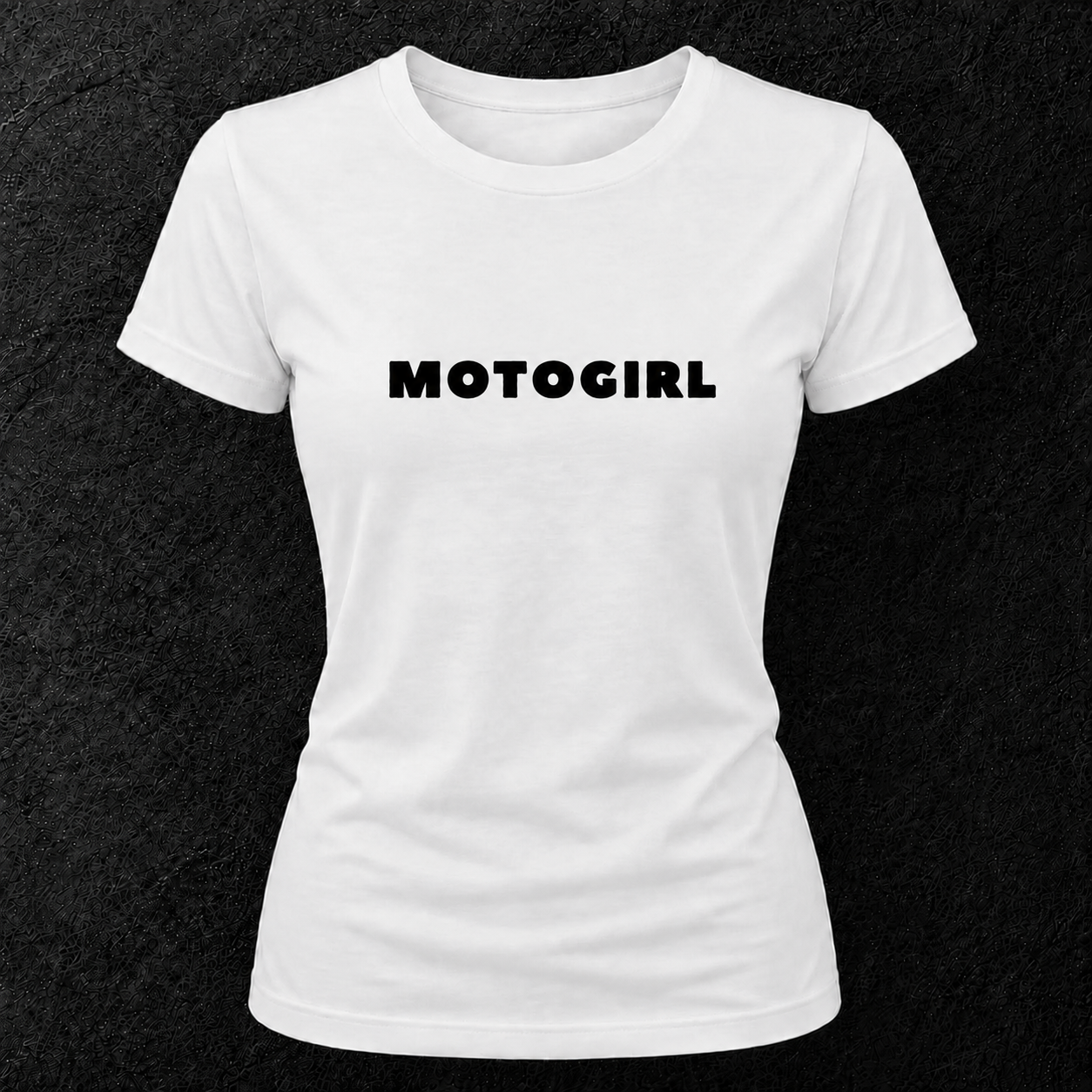 T-shirt blanc " motogirl "