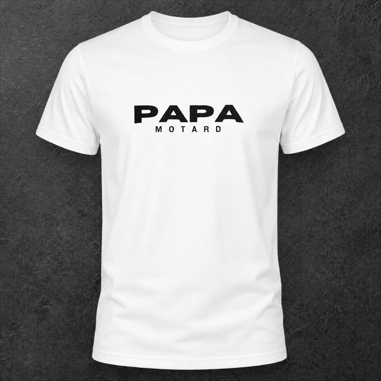 T-shirt blanc " Papa motard " carbone