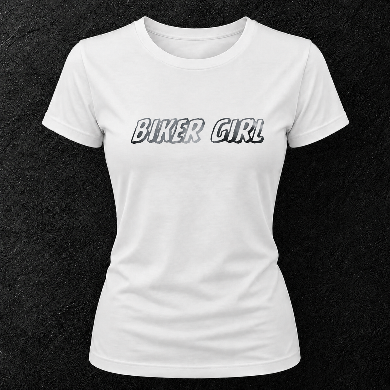 T-shirt blanc " Biker girl "