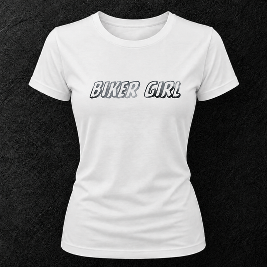T-shirt blanc " Biker girl "