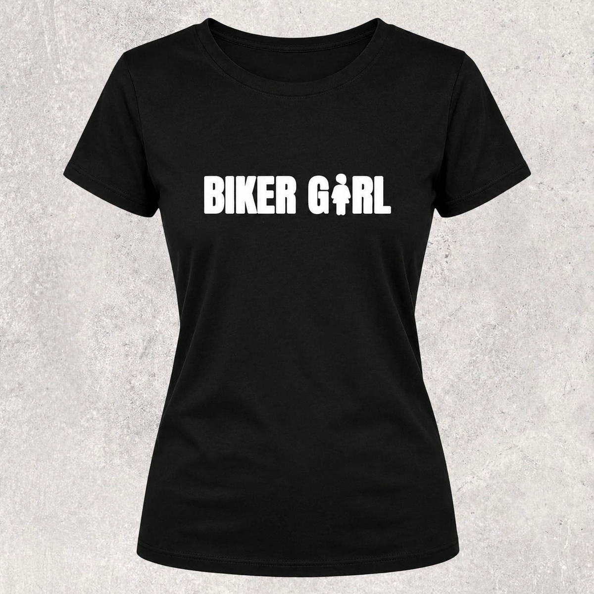 T-shirt noir " Biker girl " puff