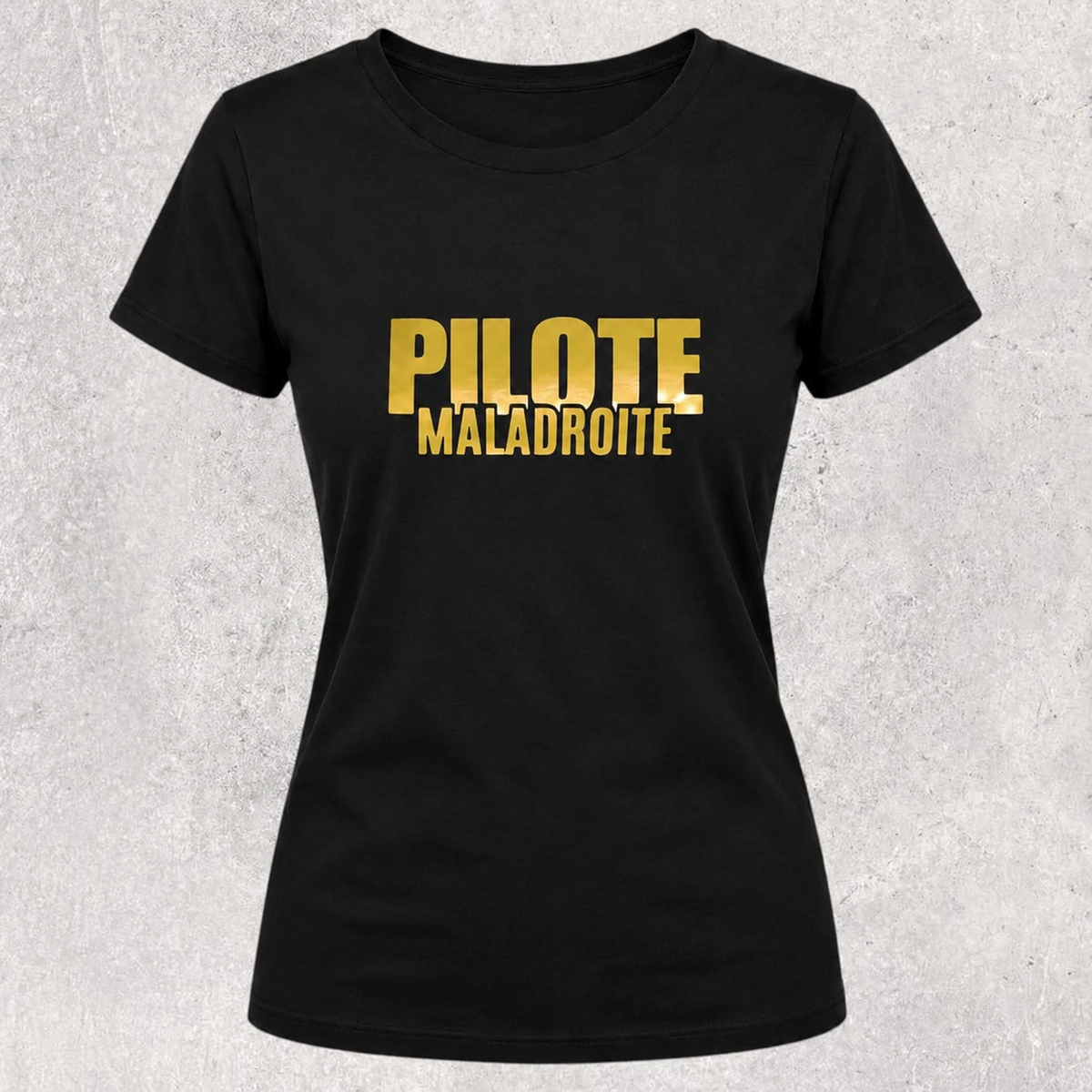 T-shirt noir " Pilote maladroite "