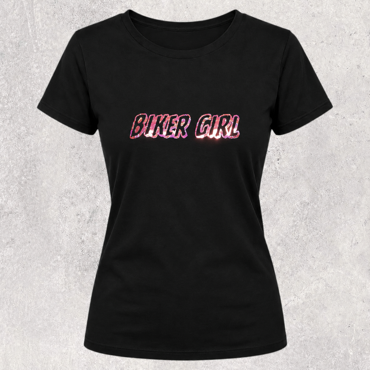 T-shirt noir " Biker girl "