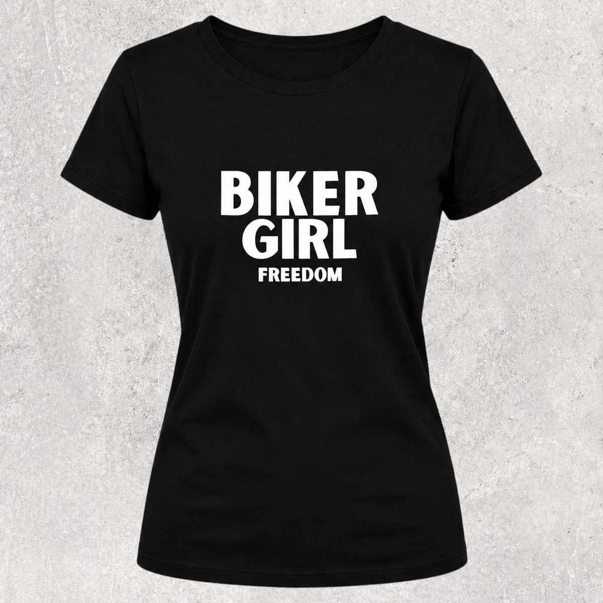 T-shirt noir " Biker girl freedom "