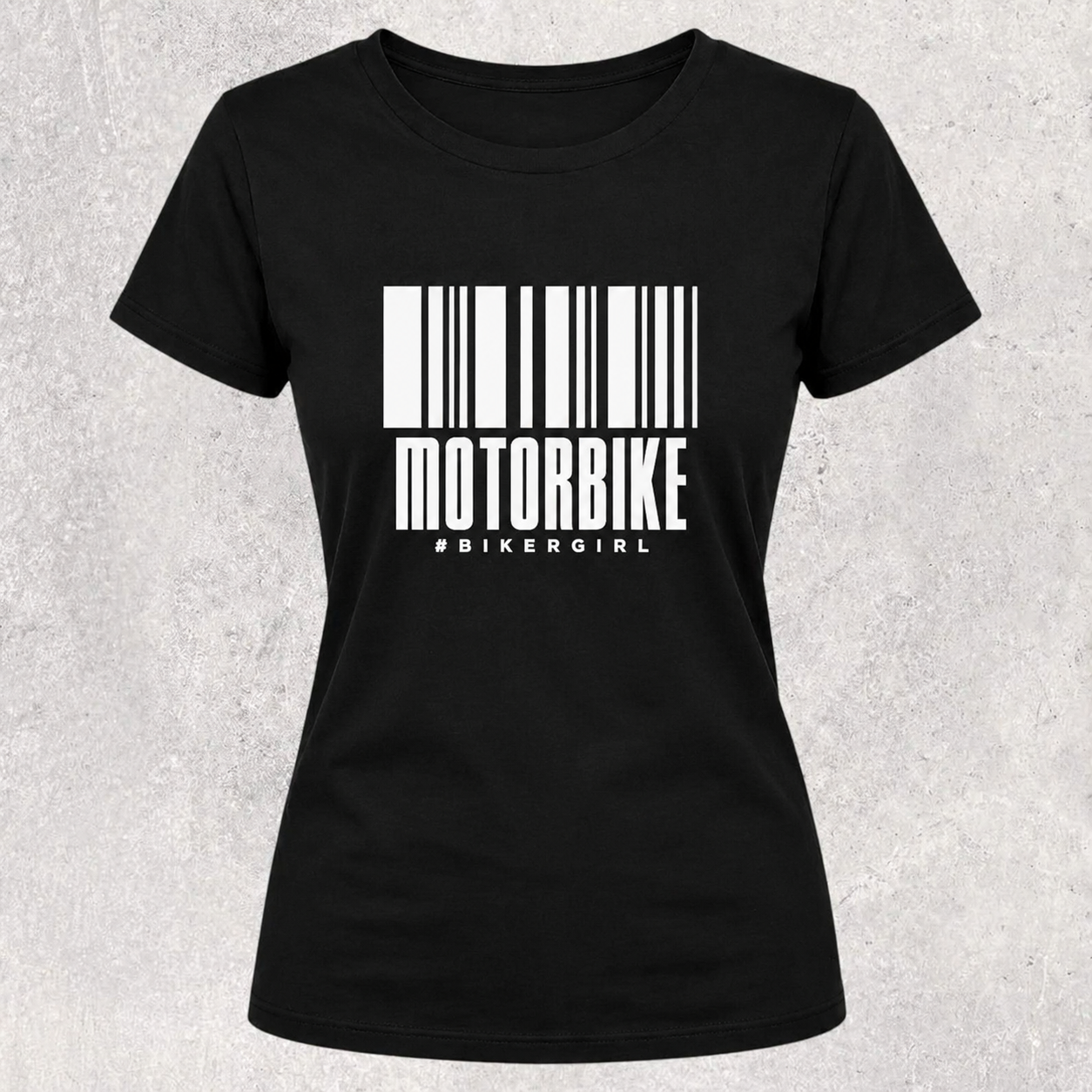 T-shirt noir " Motorbike #bikergirl "