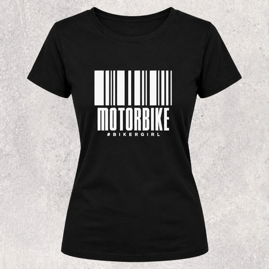 T-shirt noir " Motorbike #bikergirl "