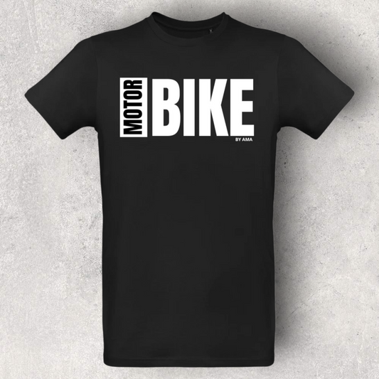 Tee-shirt à manche courte noir pour motard " Motorbike "