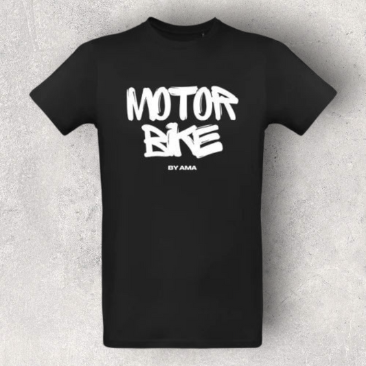 Tee-shirt noir à manche courte homme" Motorbike "